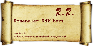 Rosenauer Róbert névjegykártya